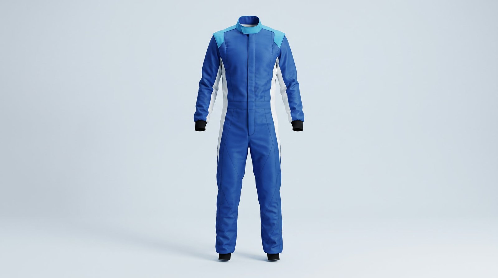 The MXM race suit from the front.