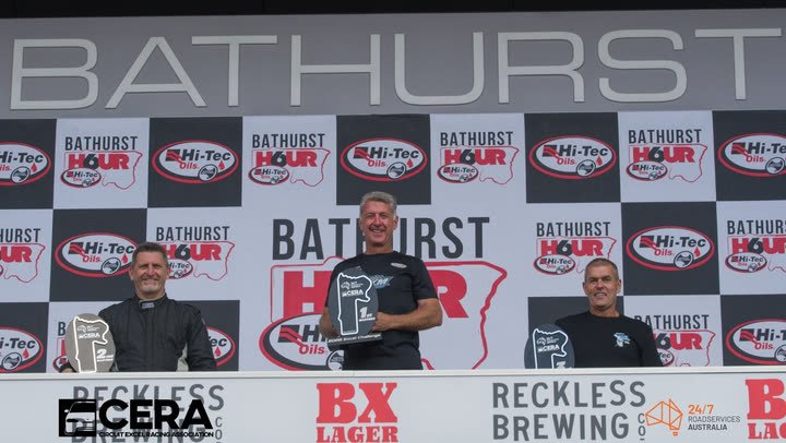 Ian McMah on the top step of the Bathurst podium, 1st in Masters